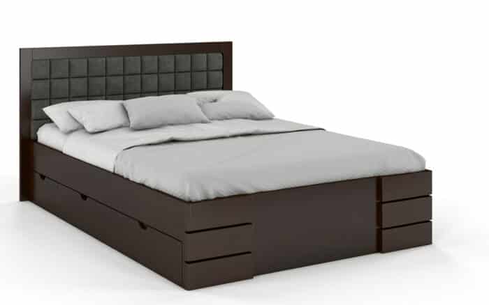 pat tapițat terracraft cu sertar, lemn masiv, personalizabil