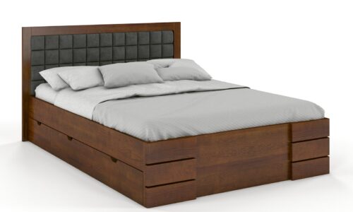 pat tapițat terracraft cu sertar, lemn masiv, personalizabil