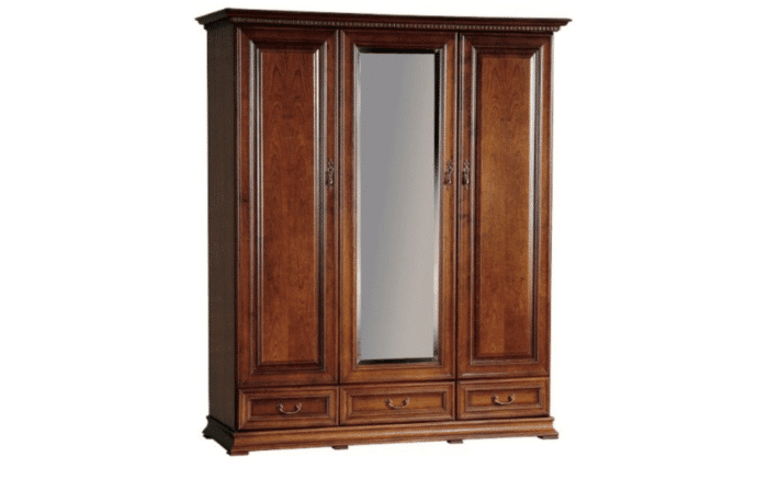 Dulap Ravino I, cu Oglindă, Lemn Masiv, Nuc, 172,2 x 60,5 x 207,9 cm