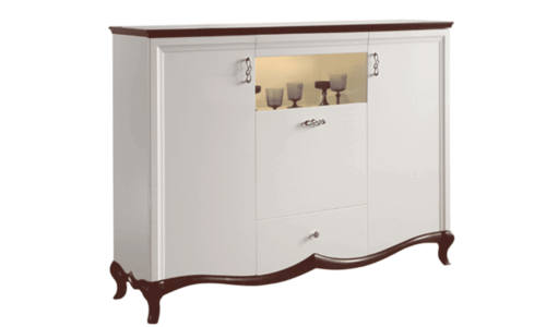 bufet milan ii, lemn masiv, alb nuc, 164,2 x 46,5 x 123 cm