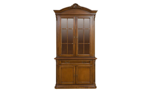 Bufet Briston cu Vitrină, 2 Uși Briston, Lemn Masiv, 117,5 x 51.3 x 230 cm