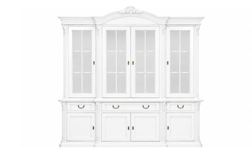 Bufet Briston cu Vitrină, 4 Uși, Lemn Masiv, 229.5 x 56.5 x 230 cm - imagine 3