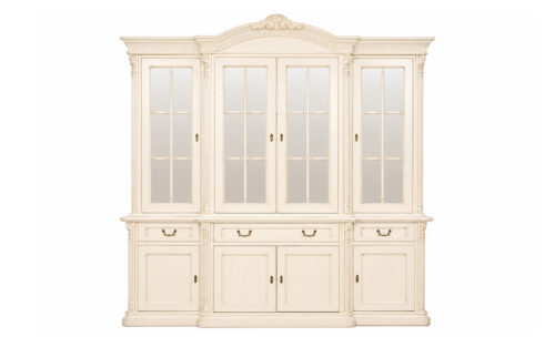 Bufet Briston cu Vitrină, 4 Uși, Lemn Masiv, 229.5 x 56.5 x 230 cm - imagine 2