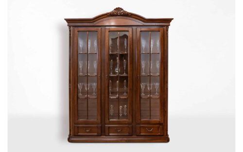 Vitrină Briston, 3 Uși, Lemn Masiv, 178 x 44.5 x 218 cm