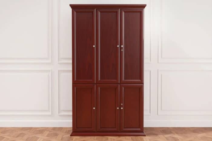 Dulap Toronto, Model T1, Lemn Masiv, 3 Uși, 120 x 43.5 x 220 cm, Nuc