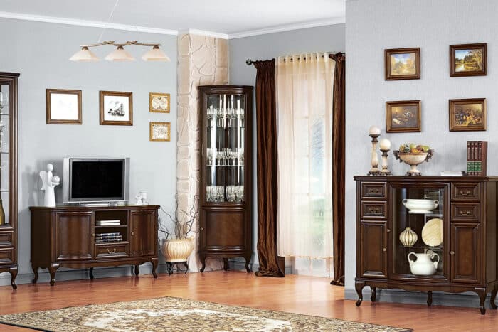 Vitrină Weston I, 2 Uși, 4 Sertare, 96,5 x 52,5 x 206 cm - imagine 2