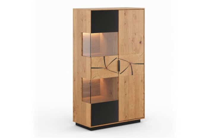 Set Living Tress IV, Stejar Masiv, Natur-Negru - imagine 4