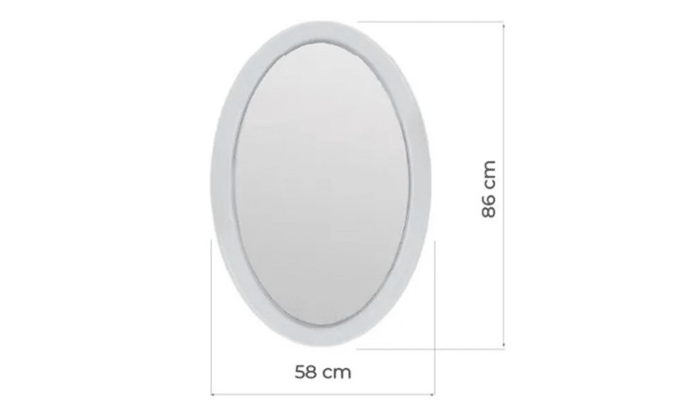 oglinda ovala elizabeth 58x86cm, alb