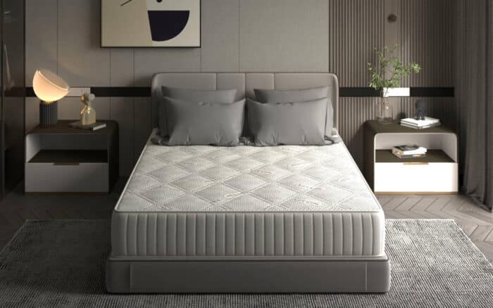 saltea cu spuma memorie silvercare, grosime 24 cm, husă cu ioni de argint, cu mânere, fermitate medie