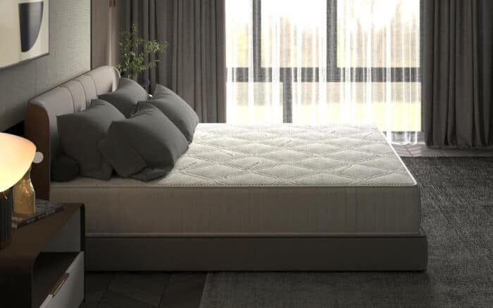 saltea cu spuma memorie silvercare, grosime 24 cm, husă cu ioni de argint, cu mânere, fermitate medie