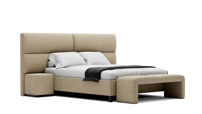 pat swon tapitat cu saltea 140/160/180x200cm