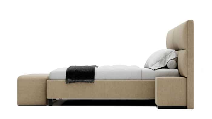 pat swon tapitat cu saltea 140/160/180x200cm