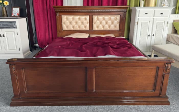 pat bernhard tapitat piele naturala lux, lemn masiv, nuc