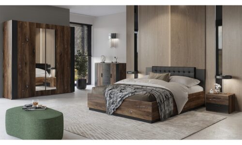 pat silvya, 140/160/180x200cm, stejar fumuriu