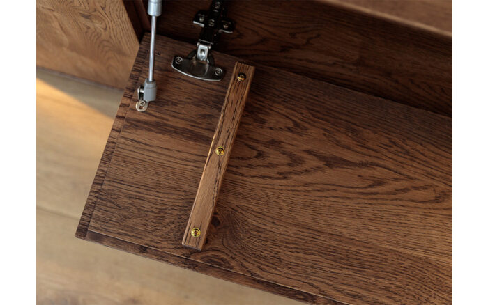 Comodă Aurora, Iluminată, Lemn Masiv Stejar Fumuriu, 185x43.5x79cm - imagine 2