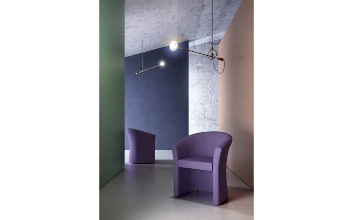 Fotoliu Kosa – design curbat, complet tapitat, picioare fixe - imagine 2