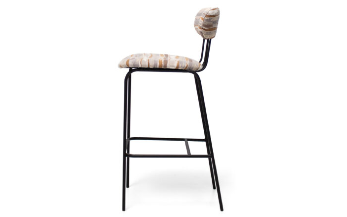 Scaun de Bar Miki, Cadru Metalic Sudat, Șezut și Spătar Tapițate, Design Elegant, Personalizabil - imagine 4
