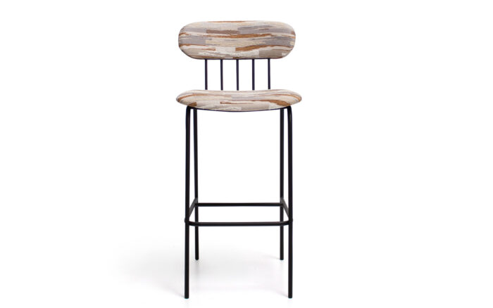 Scaun de Bar Miki, Cadru Metalic Sudat, Șezut și Spătar Tapițate, Design Elegant, Personalizabil - imagine 6