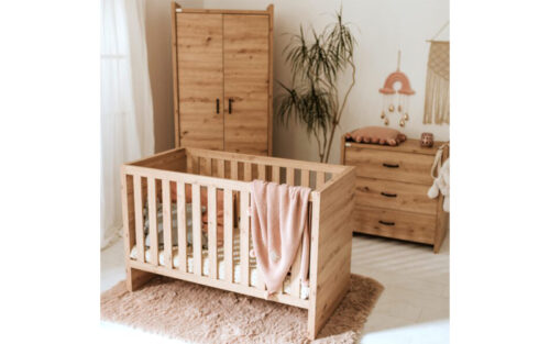 Pătuț pentru bebeluși Amelie, 120×60cm, cu bară de protecție - imagine 5