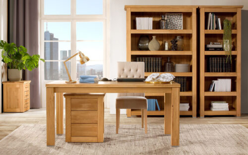 Bibliotecă înaltă Lucca, Lemn Masiv,  81×207×48 cm - imagine 3