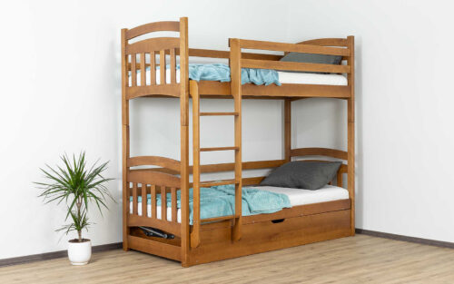 Pat supraetajat Bambi Antico II, Lemn Masiv Fag