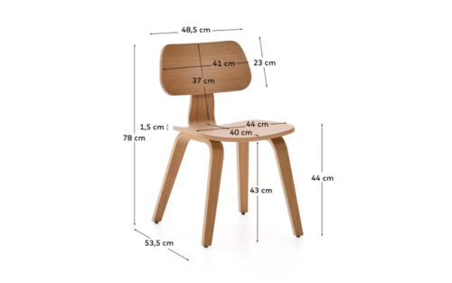 Scaun Gena, lemn masiv, 78×48,5×53,5 cm - imagine 4