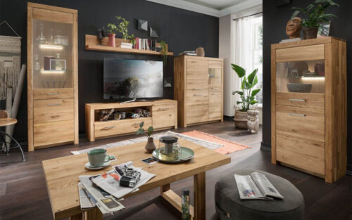 Bufet Toscana, cu vitrină stânga/dreapta, 102×141×40 cm - imagine 3