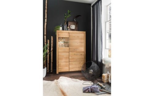 Bufet Toscana, cu vitrină stânga/dreapta, 102×141×40 cm - imagine 4