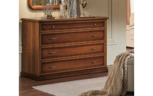 Comodă Lorenzo, Lemn Masiv, Nuc/Bej, 130×54×91 cm - imagine 3