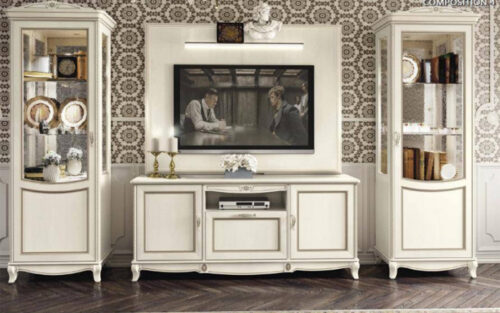 Panou TV de perete Ellen, Nuc/crem - imagine 3