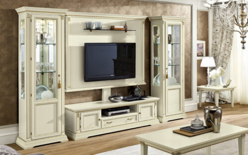 Set Living Victoria, Lemn Masiv, Crem
