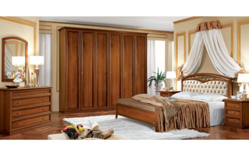 Comodă Lorenzo, Lemn Masiv, Nuc/Bej, 130×54×91 cm - imagine 4