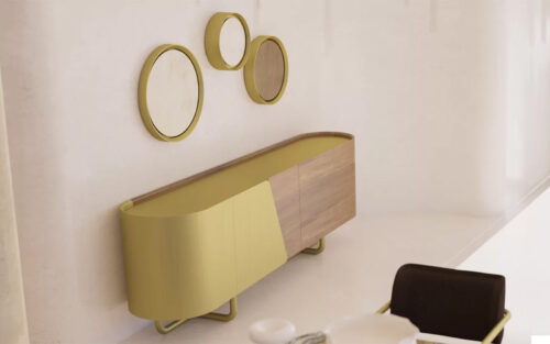 Oglindă decorativă Giallo, Ø55 / Ø45 / Ø35 cm - imagine 2