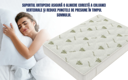Saltea Model S9, Cu memorie, Ortopedica, Inaltime 24 cm, Husa Aloe Vera - imagine 3