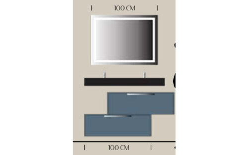 Set mobilier baie suspendat Lunera,100/120/140/160 cm - imagine 7