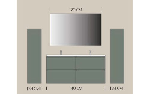 Set mobilier baie suspendat Armonia,104/140/208 cm - imagine 7