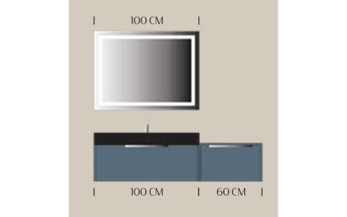 Set mobilier baie suspendat Lunera,100/120/140/160 cm - imagine 6