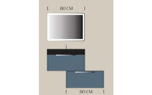 Set mobilier baie suspendat Lunera,100/120/140/160 cm - imagine 5