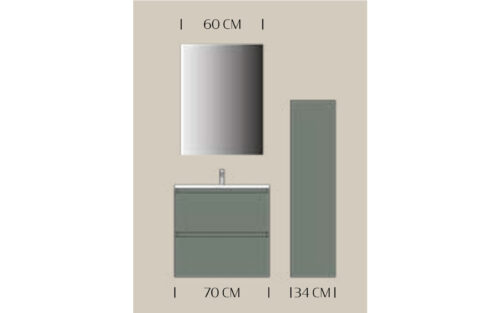 Set mobilier baie suspendat Armonia,104/140/208 cm - imagine 5
