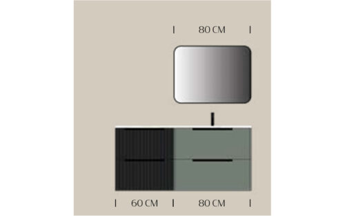Set mobilier baie suspendat Avena ,100/120/140/160 cm - imagine 5